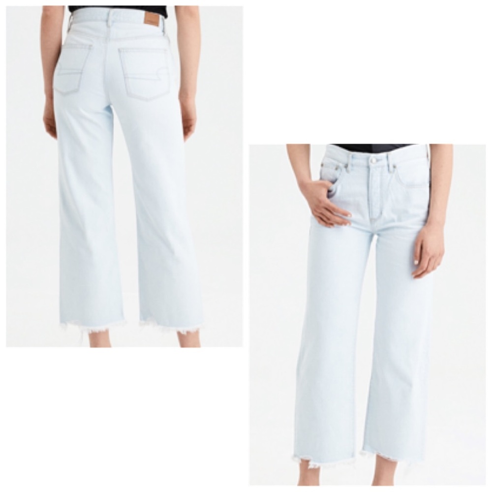 American eagle wide leg cropped jeans 0S